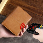 TP-195 Oilskin Leather Multi-functional Change Purse RFID Leather Wallet