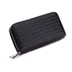 Sheepskin Weave Double Zipper Large Capacity Multiple-Card RFID Anti-Theft Wallet Bag