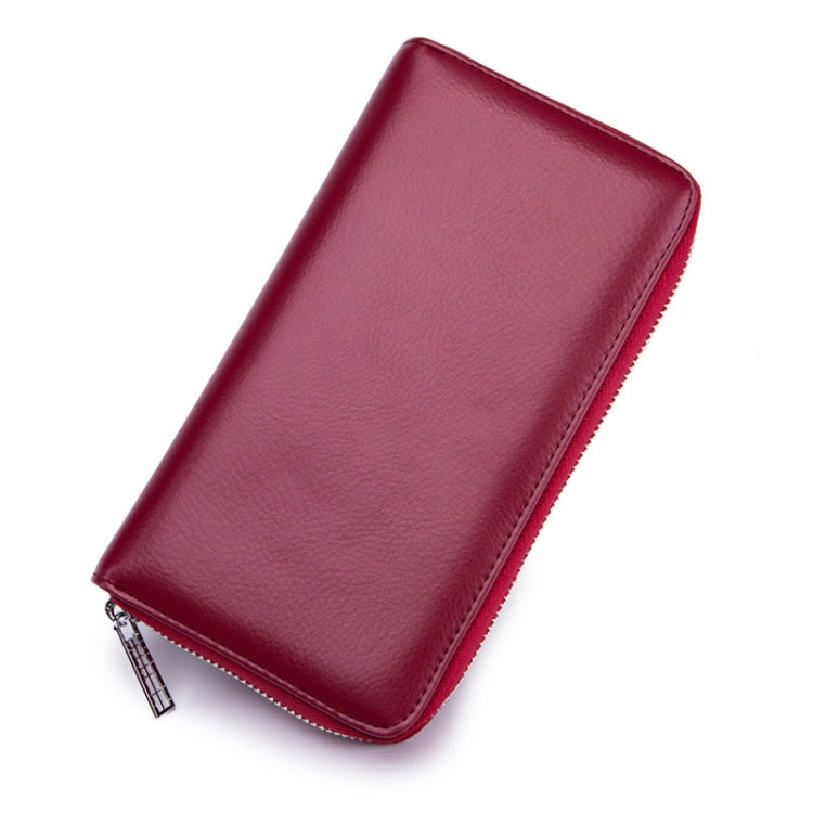 Two-Layer Cowhide Leather Organ Card Holder Multiple-Card RFID Anti-Theft Wallet Bag