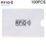 100 PCS Aluminum Foil Anti Theft RFID Blocking Sleeve Card Protector, Size: 9.1*6.3cm, RFID 100pcs (Gold), RFID 100pcs (Silver)