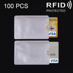 100 PCS Aluminum Foil Card Protective Cover Case RFID Blocking Safety Shield Identity Sleeves Cards Bag, Size: 9.1*6.3cm, CCB1077A, CCB1077B, CCB1077C