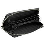 Genuine Cowhide Leather Litchi Texture Zipper Long Style Card Holder Wallet RFID Blocking Coin Purse Card Bag Protect Case with Hand Strap for Women, Size: 20*10.5*3cm