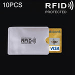 10 PCS Aluminum Foil RFID Blocking Credit Card ID Bank Card Case Card Holder Cover, Size: 9.1*6.3cm, RFID 10pcs