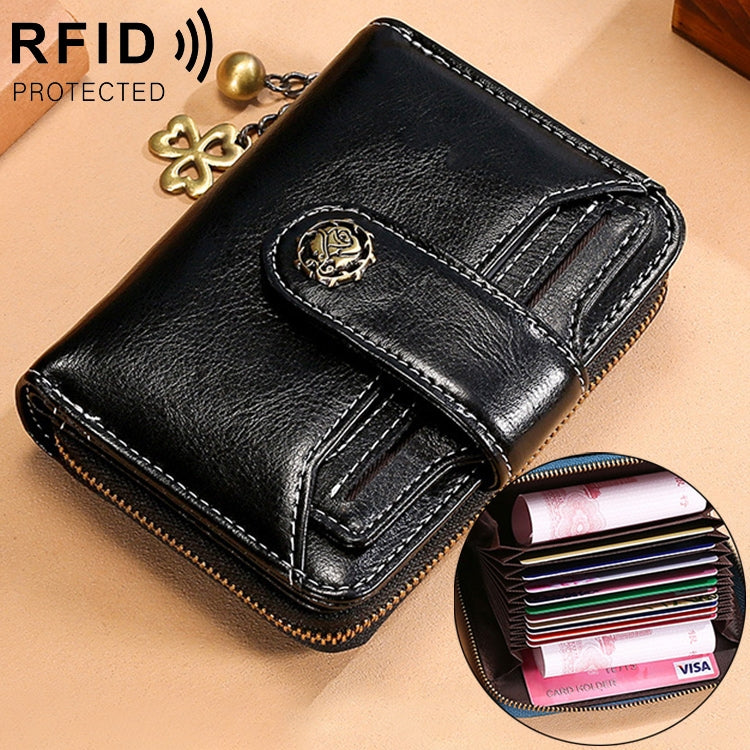 3522 Short Anti-magnetic RFID Wallet Multi-function Wallet for Ladies, with Card Slots