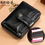 3522 Short Anti-magnetic RFID Wallet Multi-function Wallet for Ladies, with Card Slots