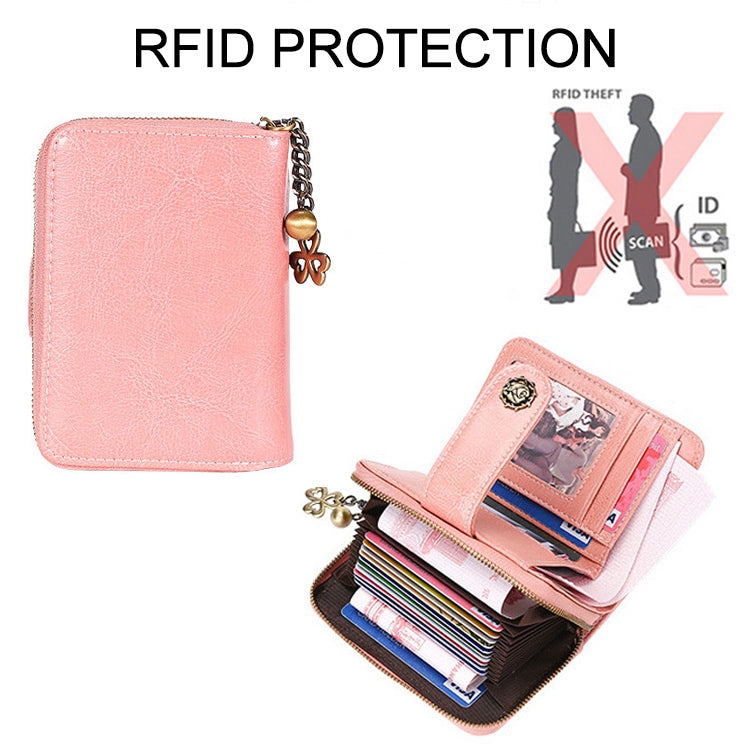 3522 Short Anti-magnetic RFID Wallet Multi-function Wallet for Ladies, with Card Slots