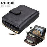 KB132 محفظة نسائية متعددة الوظائف من جلد بقري كامل الحبوب مع RFID / حقيبة بطاقات / حزمة رخصة قيادة