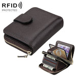 KB132 محفظة نسائية متعددة الوظائف من جلد بقري كامل الحبوب مع RFID / حقيبة بطاقات / حزمة رخصة قيادة