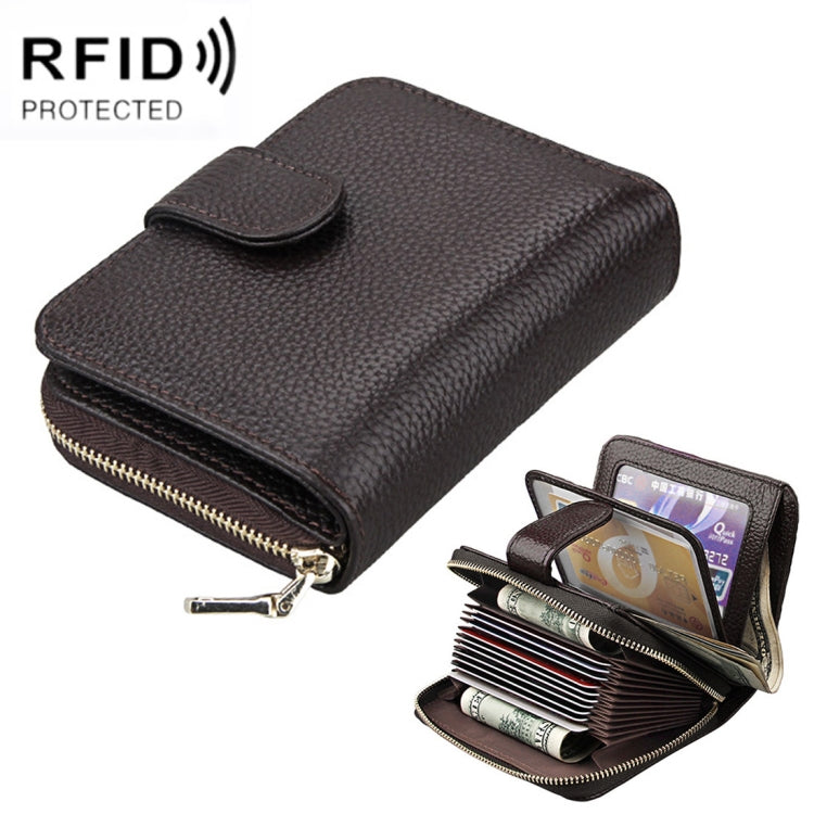 KB132 محفظة نسائية متعددة الوظائف من جلد بقري كامل الحبوب مع RFID / حقيبة بطاقات / حزمة رخصة قيادة
