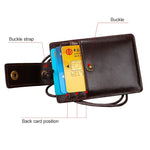 KB153 Antimagnetic RFID Leather Card Holder ID Card Badge with Lanyard