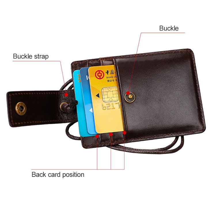 KB153 حامل بطاقات جلد مضاد للمغناطيس RFID مع شارة هوية وحبل معلق