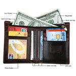 8232 Antimagnetic RFID Men Oil Wax Leather Wallet with Detachable Card Holder, 8232