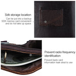 8232 Antimagnetic RFID Men Oil Wax Leather Wallet with Detachable Card Holder, 8232