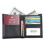 8235 Antimagnetic RFID Multi-function Crazy Horse Texture Leather Wallet Passport Bag