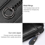 9106 Large-capacity Zipper Leather Keys Holder Bag Multi-function Wallet