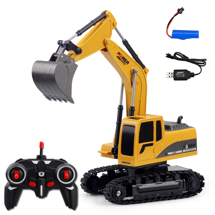258-1 6 Channel 2.4G 1/24RC Remote-controlled Engineering Metal Excavator Charging RC Car, Metal