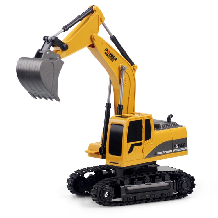 258-1 6 Channel 2.4G 1/24RC Remote-controlled Engineering Metal Excavator Charging RC Car, Metal