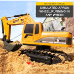 258-1 6 Channel 2.4G 1/24RC Remote-controlled Engineering Metal Excavator Charging RC Car, Metal
