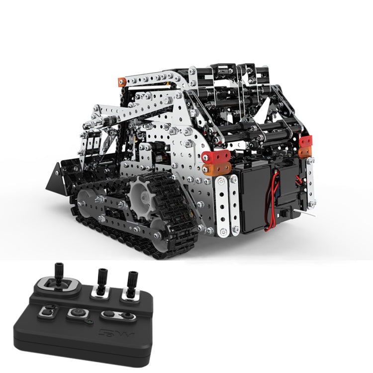 MoFun SW(RC)-008 2.4G Wireless Remote Control 10-channel Caterpillar Forklift Children DIY Stainless Steel Assembled Toy, SW(RC)-008