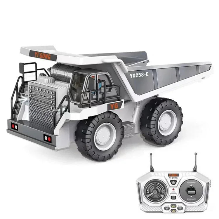 MoFun 1048 2.4G remote control nine-channel cargo construction vehicle 1:24 multi-function mining truck dumper, 1048(Silver)
