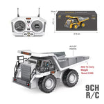 MoFun 1048 2.4G remote control nine-channel cargo construction vehicle 1:24 multi-function mining truck dumper, 1048(Silver)