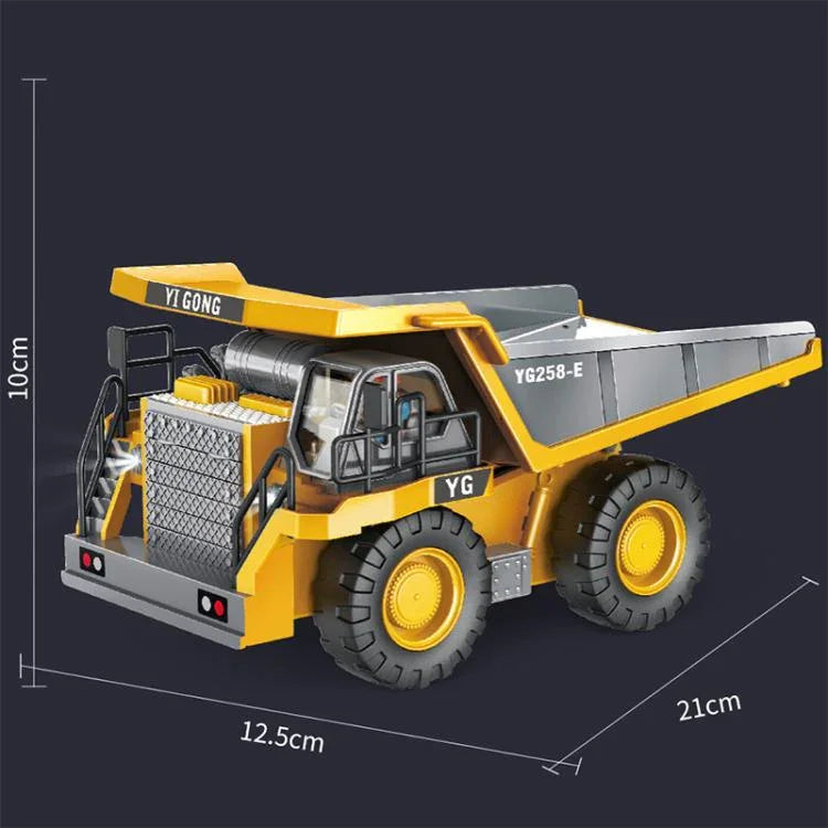 MoFun 1048 2.4G remote control nine-channel cargo construction vehicle 1:24 multi-function mining truck dumper, 1048(Silver)