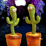 Electric Dancing Cactus Singing Holiday Gift Doll for Children with 120 English Songs, Built-in Battery
