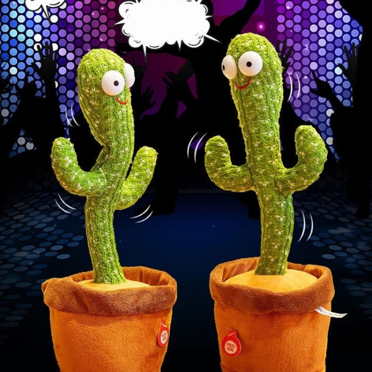 Electric Dancing Cactus Singing Holiday Gift Doll for Children with 120 English Songs, Built-in Battery