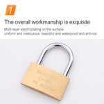 Copper Padlock Small Lock, Style: Long Lock Beam, 30mm Not Open, Long, 30mm Not Open