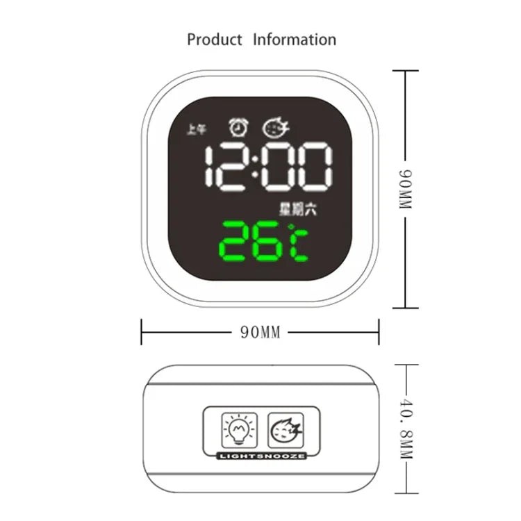 ساعة ذكية منزلية USB مع ضوء ليلي ووظيفة الذاكرة وشاشة LED، ساعة ذكية
