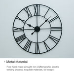 40cm Retro Living Room Iron Round Roman Numeral Mute Decorative Wall Clock, 40cm
