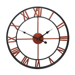 40cm Retro Living Room Iron Round Roman Numeral Mute Decorative Wall Clock, 40cm