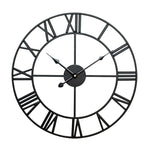 45cm Retro Living Room Iron Round Roman Numeral Mute Decorative Wall Clock, 45cm