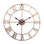 60cm Retro Living Room Iron Round Roman Numeral Mute Decorative Wall Clock, 60cm