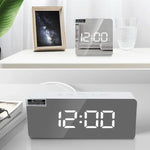 ساعة منبه LED متعددة الوظائف TS-S69-R بطارية / قابلة للشحن عبر الكهرباء، مرآة مكياج مزدوجة الاستخدام، TS-S69-G، TS-S69-HW