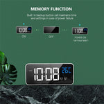 Bedside Alarm Clock Sound Control Mirror LED Music Clock