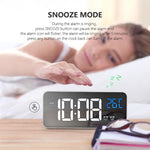 Bedside Alarm Clock Sound Control Mirror LED Music Clock