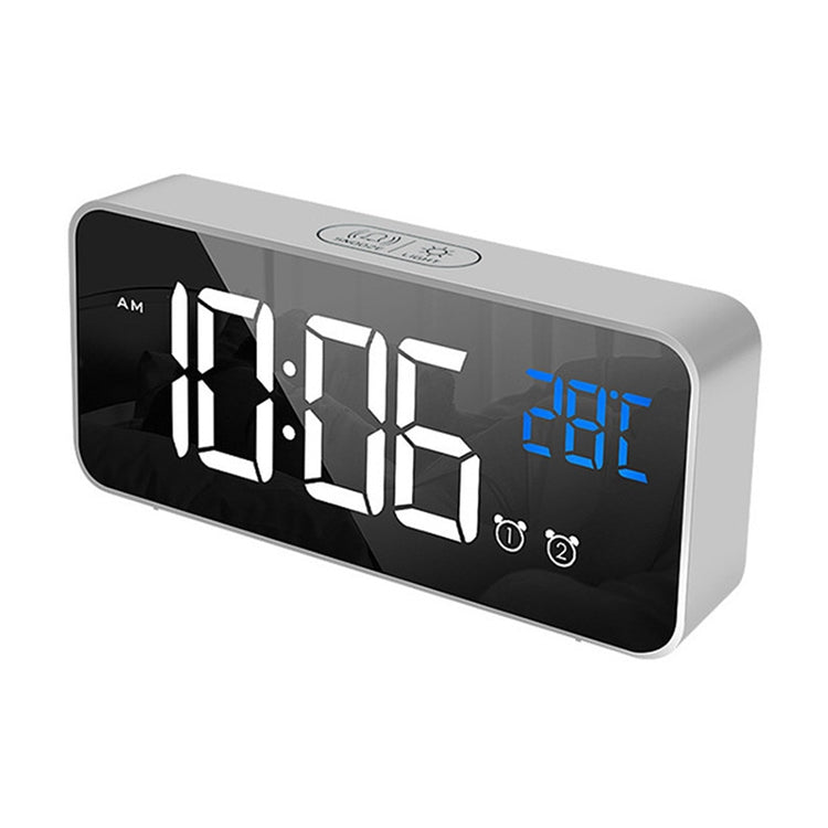 Bedside Alarm Clock Sound Control Mirror LED Music Clock
