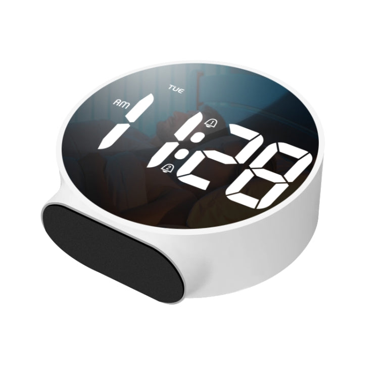 8816 LED Mirror Round Dual-purpose Alarm Clock, 8816(Black), 8816(White)