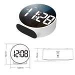 8816 LED Mirror Round Dual-purpose Alarm Clock, 8816(Black), 8816(White)
