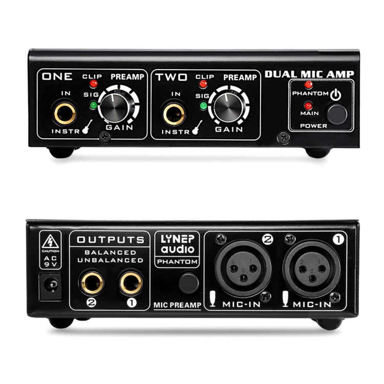 LINEPAUDIO A961 2-Channel Microphone Amplifier Electric Guitar Electric Bass Amplifier, A961