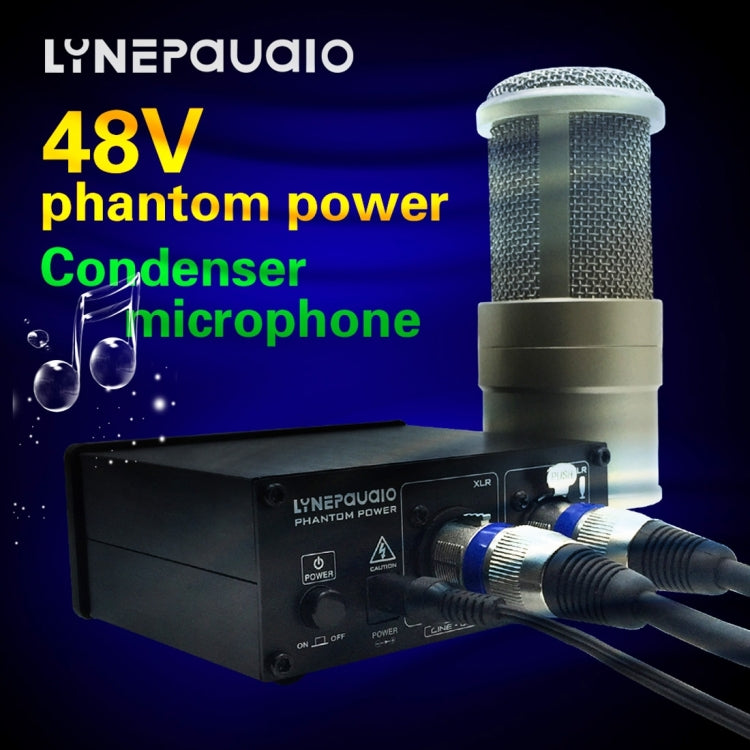 LINEPAUDIO A963 48V Pro Condenser Microphone Phantom Power Source, A963