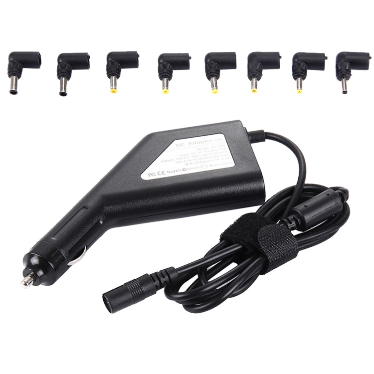 شاحن سيارة عالمي بقوة 90 واط للابتوب مع 8 محولات طاقة ومنفذ USB واحد لسامسونج وسوني وأسوس وأيسر وIBM وHP ولينوفو