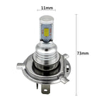 2 PCS H4 72W 1000LM 6000-6500K Super Bright White Light Car Fog LED Bulbs, DC 12-24V, H4