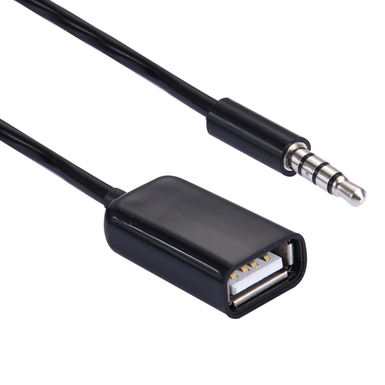 3.5mm Male to USB 2.0 Female Audio Converter Retractable Coiled Cable for Car MP3 Speaker U Disk, Length: 1m, 1pcs