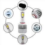 2 PCS C9 9006 18W 1800LM 6000K Waterproof IP68 Car Auto LED Headlight with 2 COB LED Lamps, DC 9-36V, 9006