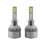 2pcs H1 18W 1800LM 6000K Waterproof IP68 Car Auto LED Headlight with 2 COB LED Lamps, DC 9-36V, H1