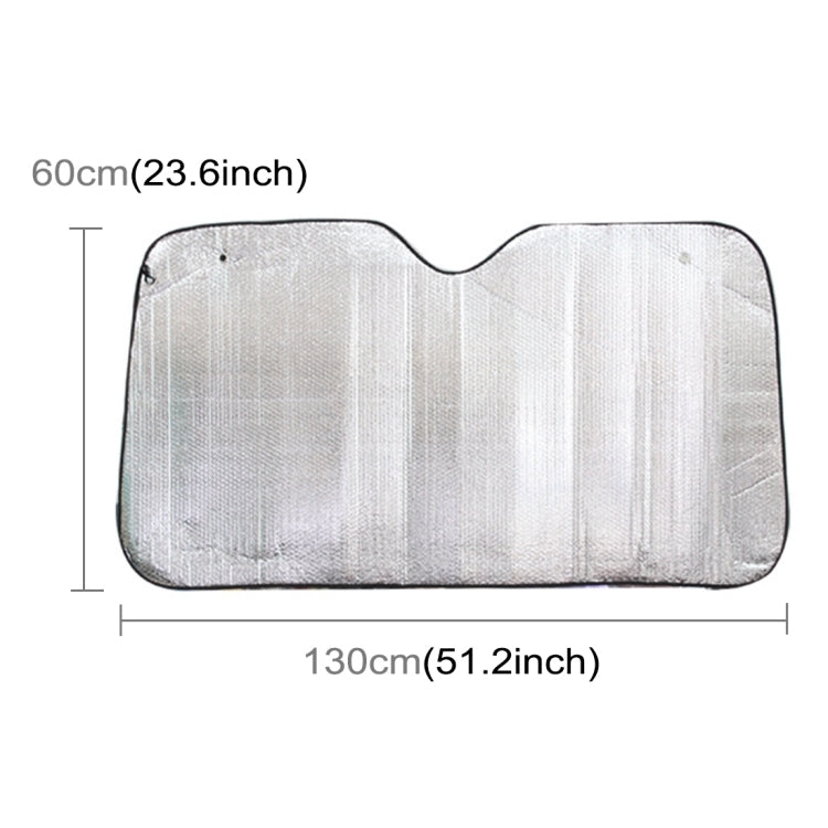 Silver Aluminum Foil Sun Shade Car Windshield Visor Cover Block Front Window Sunshade UV Protect, Size: 130 x 60cm, 130 x 60cm