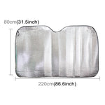 Silver Aluminum Foil Sun Shade Car Windshield Visor Cover Block Front Window Sunshade UV Protect, Size: 220 x 80cm, 220 x 80cm
