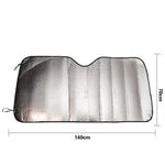 Silver Aluminum Foil Sun Shade Car Windshield Visor Cover Block Front Window Sunshade UV Protect, Size: 140 x 70cm, 140 x 70cm